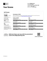 Abdullayev Jasur SAT result student